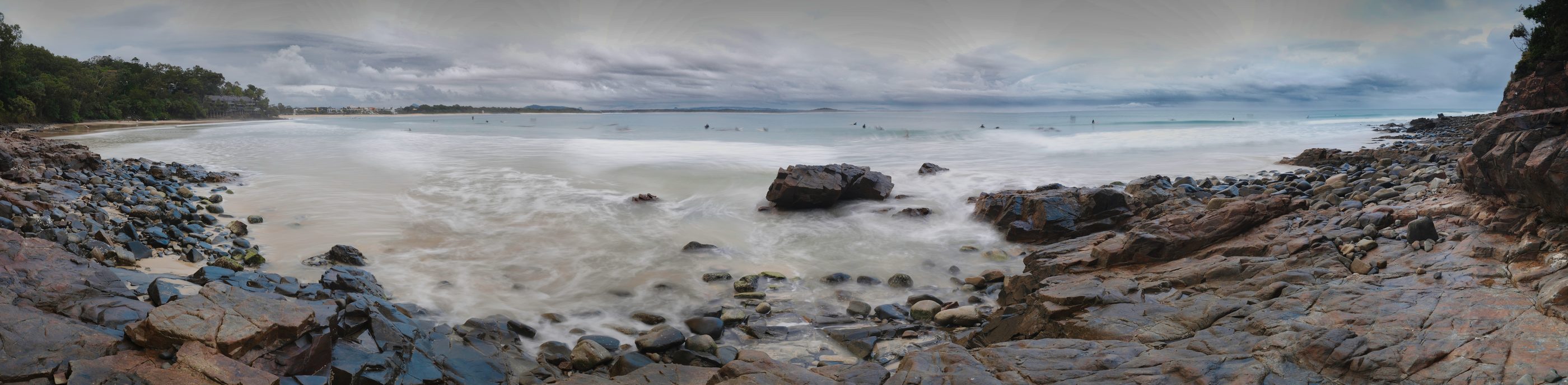 Rocky shore at Noosa, long exposure