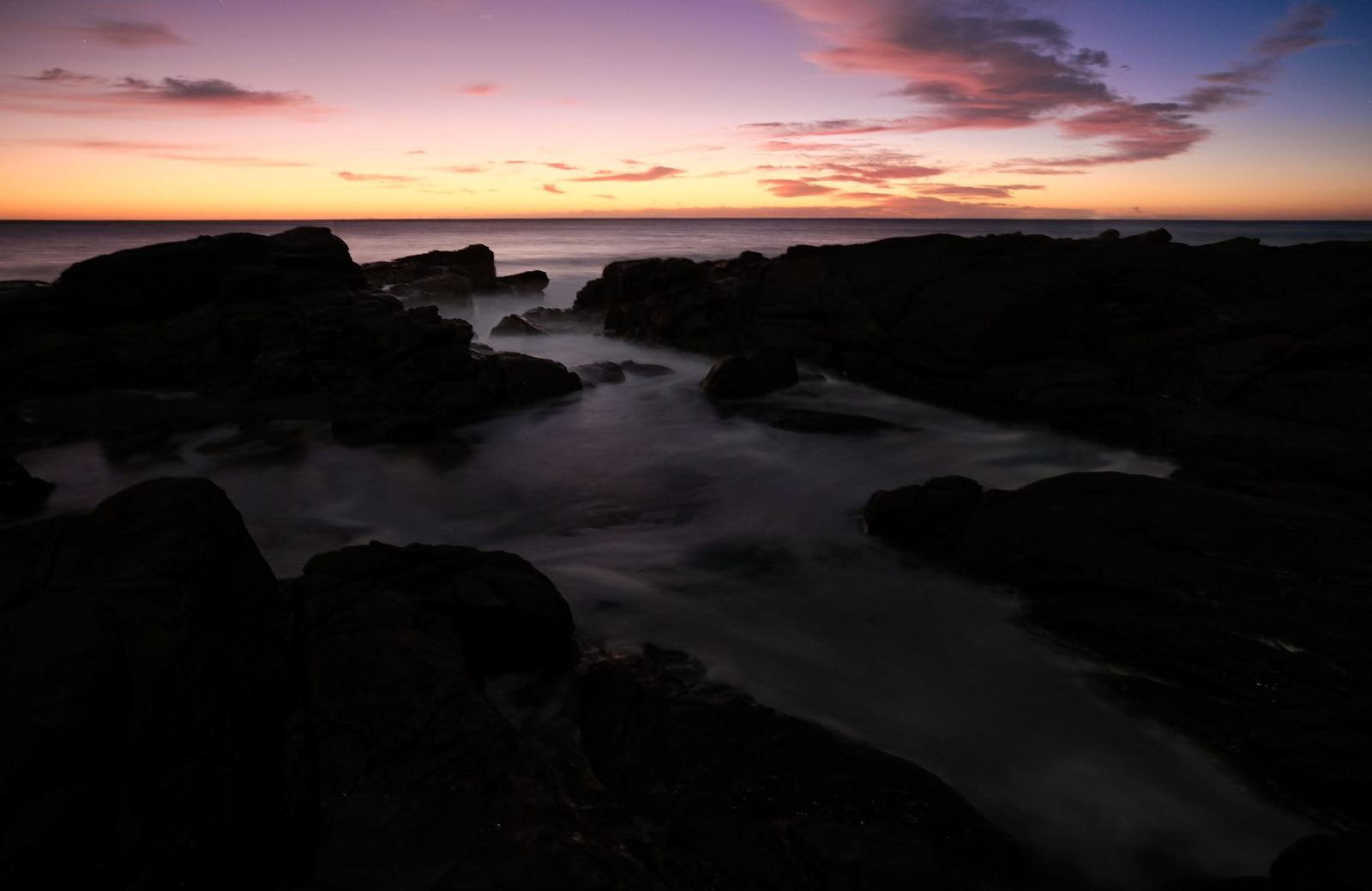 Rock pools at dawn, Coolum