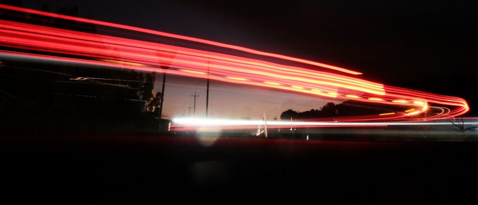 Light trails, Coolum-Yandina Road at night