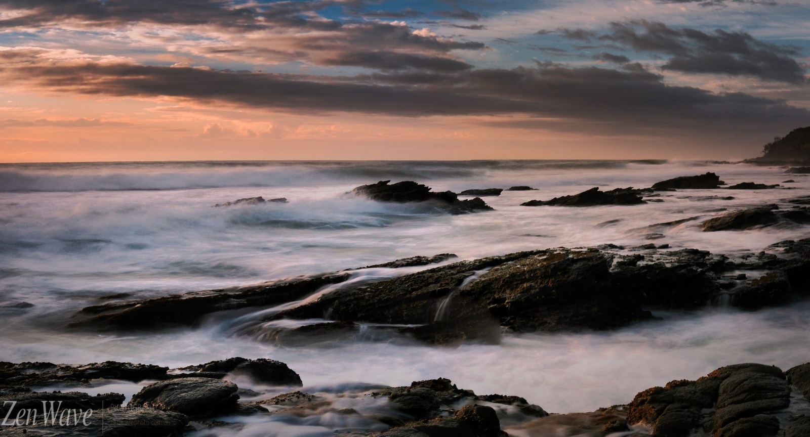 Full light, warm amber horizon, Coolum